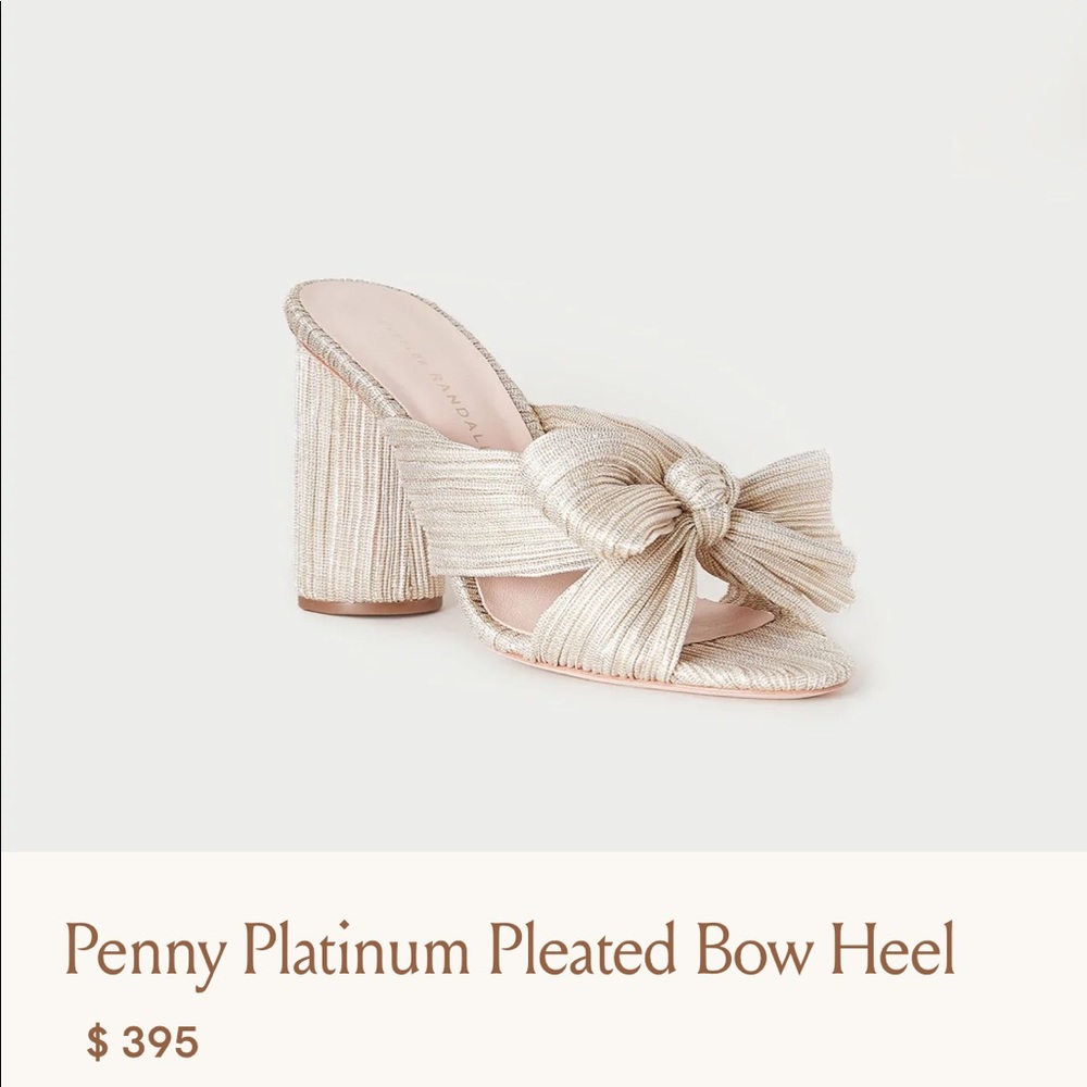 Penny Platinum Pleated Bow Heel. Size 8.5 Fits like an 8. Worn once